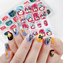 Kids Halloween and insect themed nail stickers set with colorful cartoon patterns