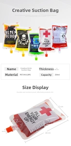 Detailed technical chart showing 250ml blood bag dimensions and material specifications