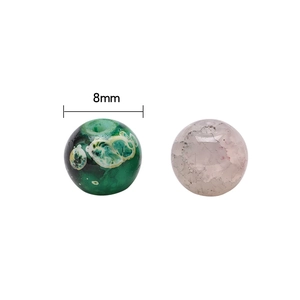 DIY jewelry kit with 8mm dark green and light pink natural stone beads for bracelets