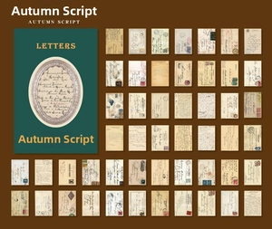 Macro layout of vintage floral paper ephemera and autumn-themed DIY scrapbook cards