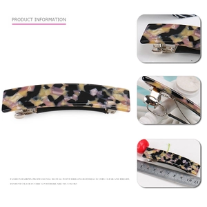 Fermaglio per capelli a molla in acetato leopardato 10 cm per acconciature a coda