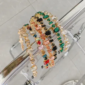 Baroque style full crystal headbands set with gold metal frames in multiple colors