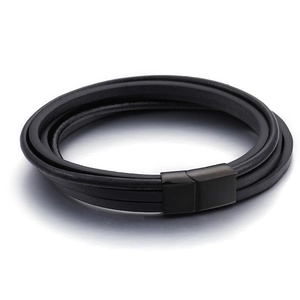 Men Multi-Layer Braided Leather Bracelet With Stainless Steel Magnetic Clasp Trendy Masculine Jewelry