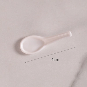 Miniature 4cm cream white porcelain style spoon for dollhouse kitchen DIY decoration