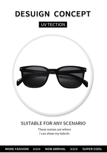 Détails de lunettes de soleil carrées polarisées avec des branches à texture antidérapante