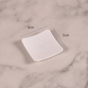 Miniature white ceramic square dish 5cm for DIY dollhouse and micro kitchen decor