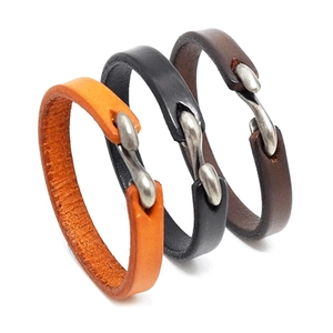 Vintage Lederarmband Mit Metall S-Haken Verschluss Retro Minimalistisches Armband Für Herren Und Damen Trendiger Schmuck