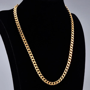 Gold Cuban Link Necklace 316L Stainless Steel Thick Wide Chain Adjustable Clavicle Hip Hop Punk Jewelry