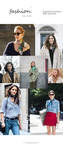 Plusieurs foulards en soie tendance avec pois et motifs vintage pour divers styles