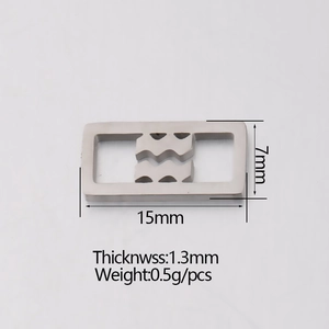 Square cutout stainless steel charm connector 15x7mm for DIY bracelet making