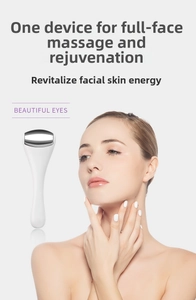 Detailed view of alloy eye cream massage roller with ergonomic handle for facial lifting