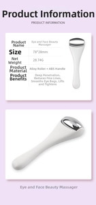 Detailed macro view showing compact alloy roller eye massager dimensions 78 by 28 mm