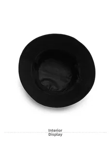 Detailed view of the black cotton bucket hat lining with clean stitched seams