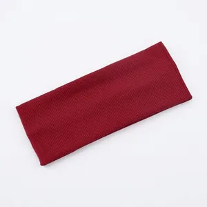 Classic burgundy ribbed knit headband for women ideal for sports and yoga activities