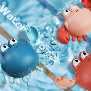 Baby Bath Toy Clockwork Wind Up Swimming Cartoon Crab ABS Plastic Water Toy For Infant Toddler Bathroom Bathtub Pool