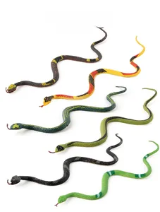 Detailed snake model set with six realistic reptiles featuring various colors and scales