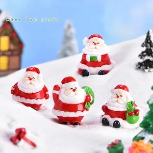 Miniature Christmas Santa Claus figurine set for DIY micro landscape bonsai garden decor