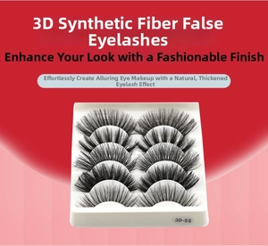 Vue macro des cils en fibres synthétiques 3D-55 avec texture croisée multicouche