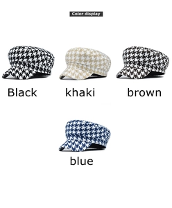 Aperçu des couleurs des casquettes de marin pied-de-poule en noir, kaki, marron et bleu