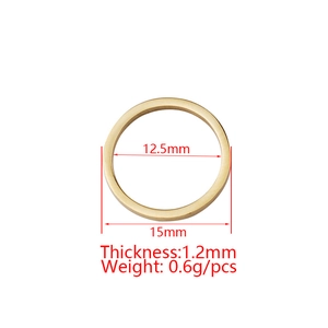 Poliertes 15mm goldenes Edelstahl-Kreispendant für DIY-Schmuck Halskettenherstellung