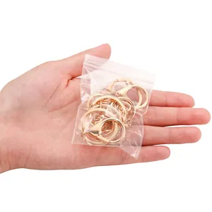 Golden 30mm alloy lobster clasp keychain set for DIY jewelry making in clear bag