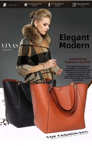 Detailed view of large capacity tote bag featuring premium lychee pattern leather