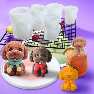 DIY Teddy dog shaped silicone molds for ice cubes candles and chocolates in various sizes