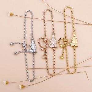 Polished Little Prince charms on adjustable link bracelets in silver, gold, and rose gold