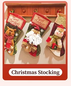 Detailed view of three festive Christmas socks featuring reindeer, Santa, and snowman designs