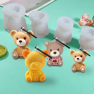 Moldes de silicona para cubitos de hielo o velas con forma de oso y muestras artesanales