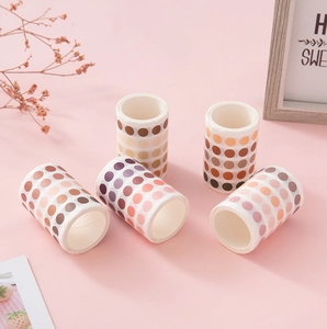 Morandi gradient dot washi tape set for DIY journaling and scrapbooking materials