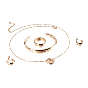 Set gioielli oro rosa con incisione My Love composto da collana, bracciale, anello e orecchini