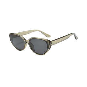 Chic cat eye polarized sunglasses with translucent grey frame and dark lenses