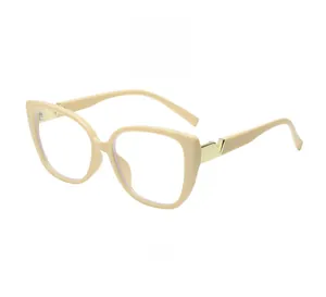 Detail of beige square oversized sunglasses featuring gold V logo on side temples