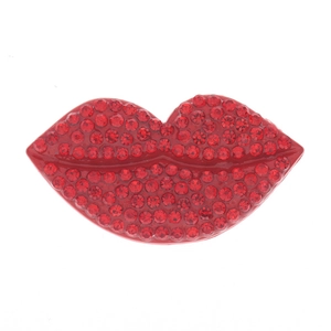 Sparkling red rhinestone lipstick lips accessory for DIY phone case and jewelry making