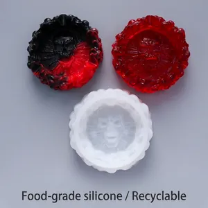 Skull Head Ashtray Silicone Mold DIY Crystal Resin Drip Glue Mirror Surface Handmade Gothic Home Decor