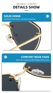 Vue détaillée des charnières métalliques et des plaquettes de nez de ces lunettes