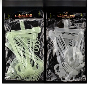 Glow in the dark Halloween skeleton decor available in 90cm and 1.5m plastic sizes