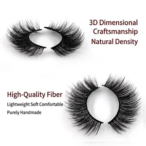 Lot de 5 paires de faux cils 3D en fibres synthétiques pour un effet volumineux et doux