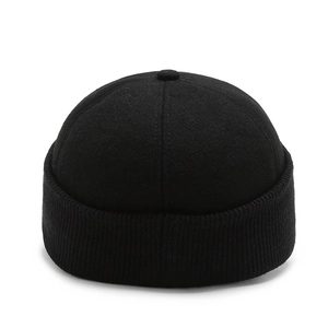 Winter black Miki Hat for men featuring warm felt top and thick knitted brim detailing