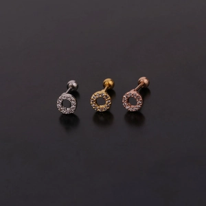 Three-piece set of butterfly cubic zirconia stud earrings in silver, gold, and rose gold