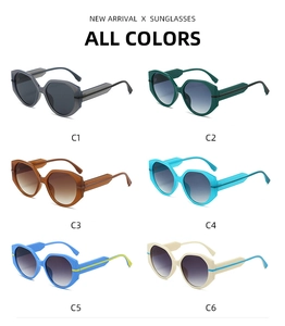 Collection de lunettes de soleil hexagonales oversize en six couleurs pour les vacances