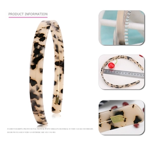 Minimalist 1.5cm tortoiseshell acetate headband with non-slip teeth for women