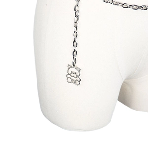 Silberne Bären-Anhang-Taillenkette für Damen, modisches Metall-Accessoire für Kleider