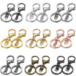 Metal Lobster Clasp Keychain Ring DIY Jewelry Findings Electroplated Iron Key Ring Holder For Bag Accessories Gift Men Women