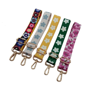 Adjustable Wide Shoulder Bag Strap Replacement Floral Print Polyester Belt For Crossbody Handbags