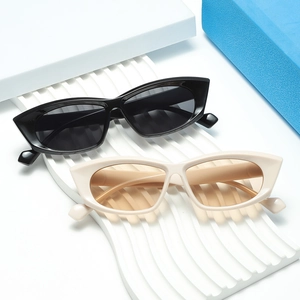 Retro Cat Eye Sunglasses UV400 Protection Small Frame Plastic Vintage Fashion Trendy Eyewear For Women Men