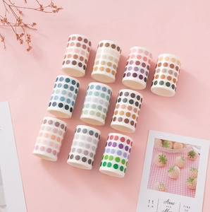 Gradient Dot Washi Tape Round Circle Decorative Stickers Washi Paper For DIY Scrapbooking Journaling Aesthetic Stationery