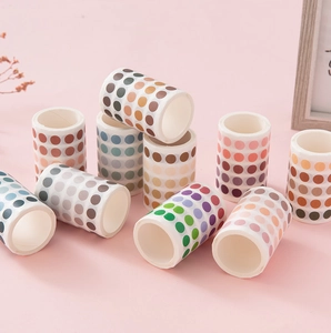 Cintas adhesivas washi con puntos de colores para scrapbooking y manualidades DIY