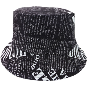 Chapeau bob en lin style japonais pour femme avec motif créatif d'imprimé de journal